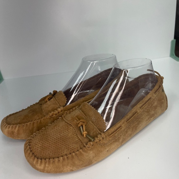 UGG Suede Moccasin Loafers Women’s Size 10 Brown Slip-On Comfort Shoes - Picture 4 of 11